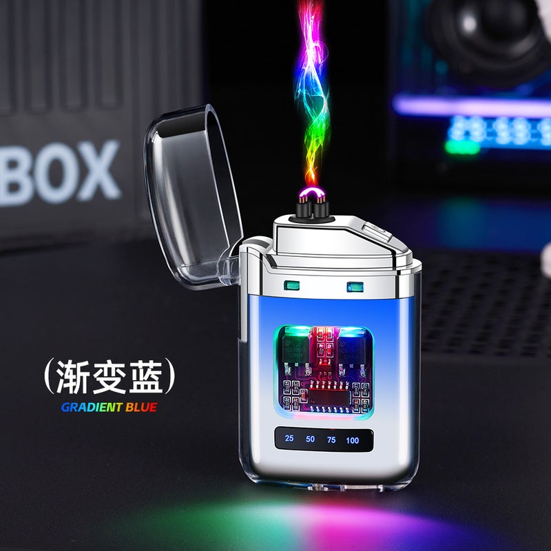 Internet Celebrous Transparent Charging Lighter Portable Outdoor Waterproof Pulse Cigarette Lighter Type-C Charging Cigarette Lighter - Image 1